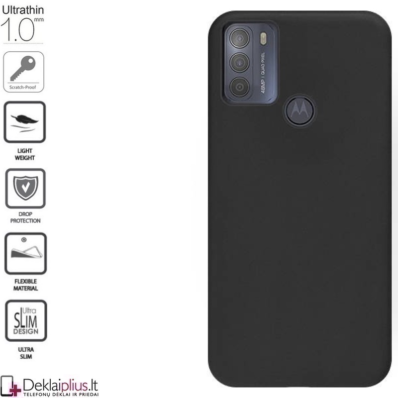 Silikoninis 1mm. storio dėklas - juodas (telefonui Motorola Moto G50) Silikoninis 1mm. storio dėklas - juodas (telefonui Motorola Moto G50)